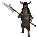 The Cow King walking and standing (classic sprite)